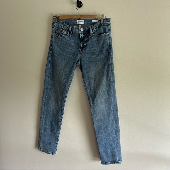 FRAME LE GARCON IN JADITE MID RISEBOYFRIEND | ANKLE LENGTH JEANS SIZE 27 - Picture 6 of 8